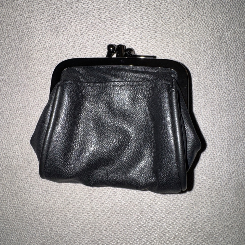 Black Leather Coin Purse-90% Sheep Skin